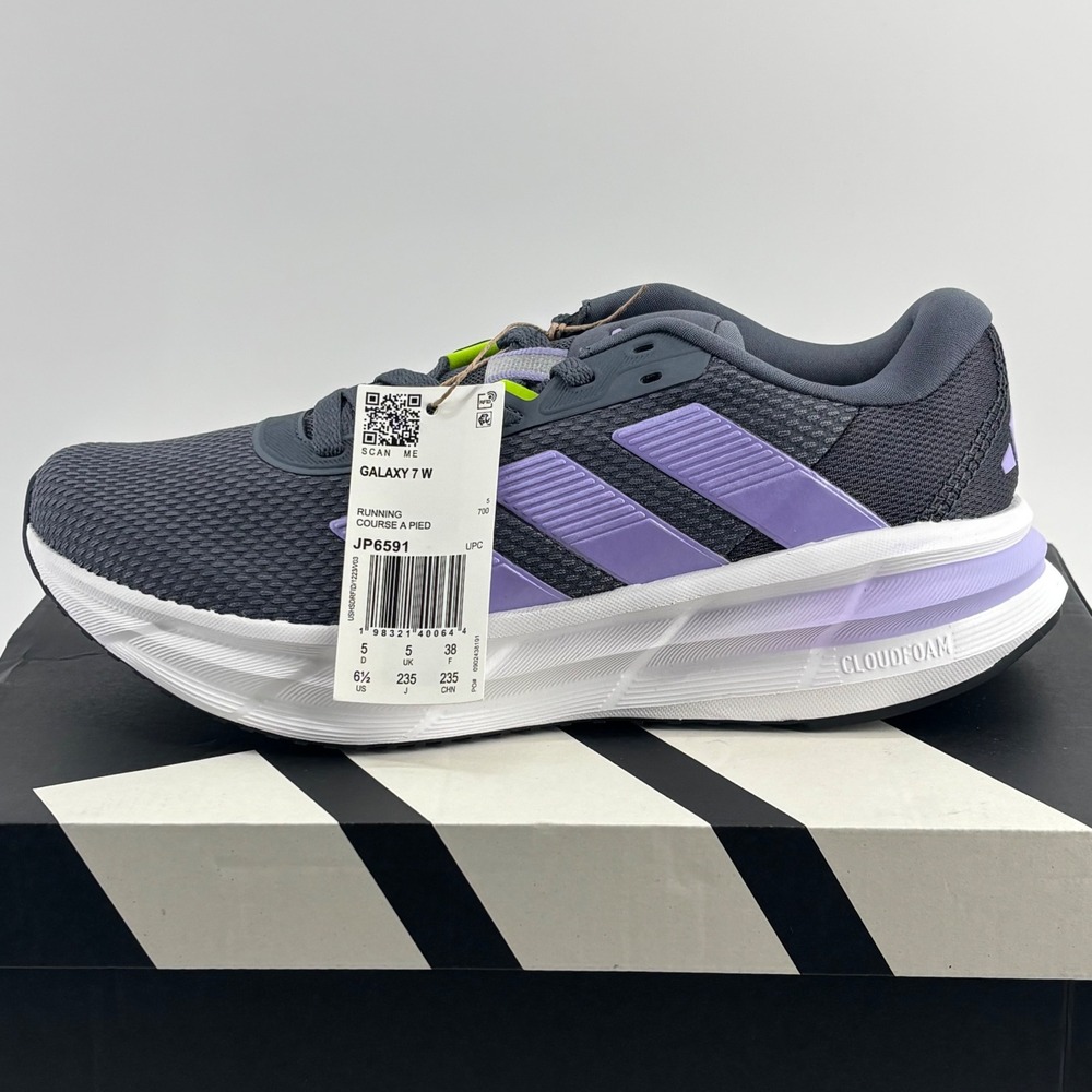 Adidas Galaxy 7 Running Shoes Womens 6.5 Onix Purple JP6591 New Sneakers